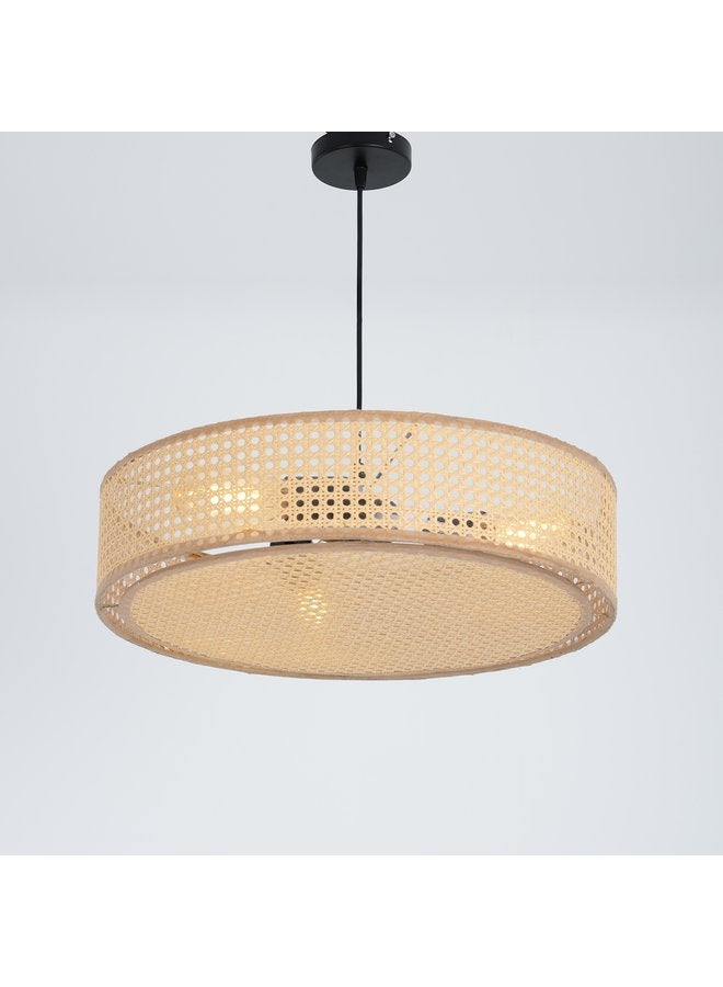 تبس هوم لمب نجفة TBS باللون بيج مصنوعة من راتان لإضاءة المنزل والديكور - Image 1